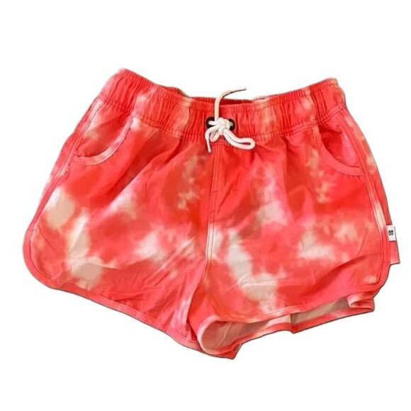 Bondi Beamers Coral Tie-Dye Athletic Beach Shorts - Picture 1 of 5